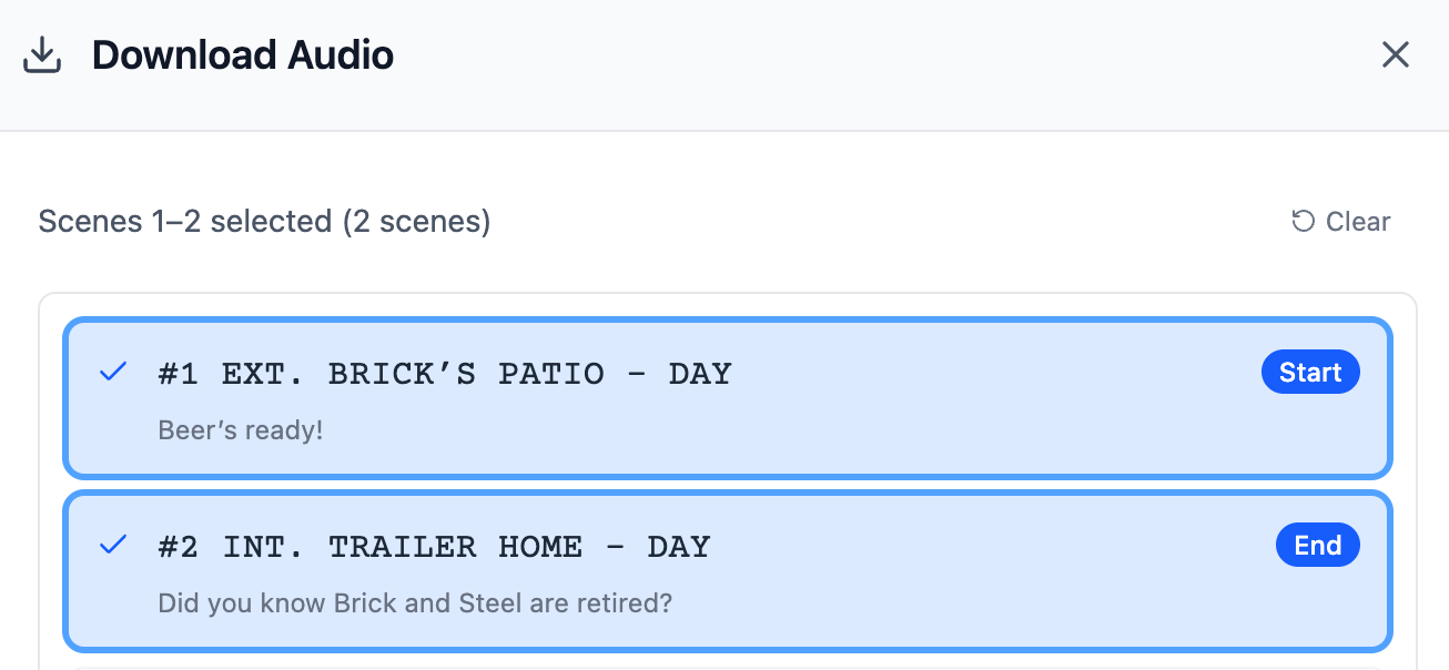 You can now export a full audio read of your script